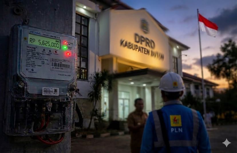 Menunggak Pembayaran, Listrik Kantor DPRD Kabupaten Buton di Putus Sementara