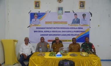 Kunker di Lasel, Pj Bupati Buton Tinjau Jalan Longsor serta Ajak Masyarakat Jaga Netralitas Pilkada 2024