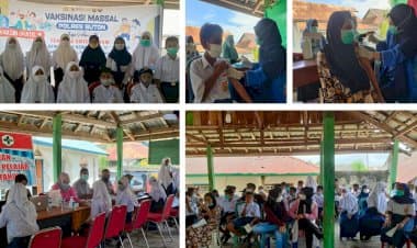 Pelajar SMPN 39 Buton Antusias Ikuti Vaksinasi Covid-19