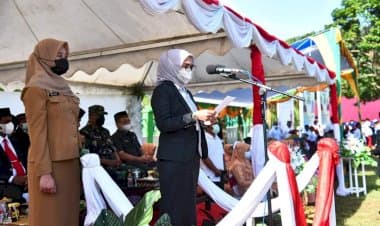 Wakil Bupati Iis Elianti Jadi Irup Upacara Hari Amal Bhakti ke-76 Kemenag Kabupaten Buton