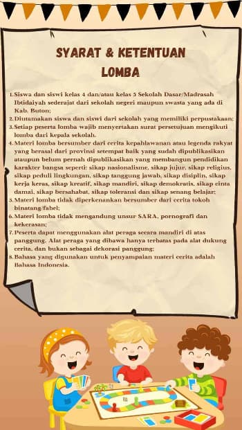 Dinas Perpustakaan dan Kearsipan Kabupaten Buton Buka Lomba Bertutur Tingkat SD/MI