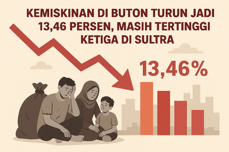 Kemiskinan di Buton Turun Jadi 13,46 Persen, Masih Tertinggi Ketiga di Sultra