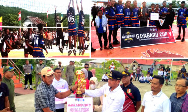 Taklukan Tuan Rumah, Tim Bola Voli Putra Desa Koholimombono Kembali Juarai Turnamen Gaya Baru CUP V