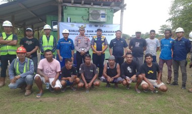 Sosialisasi Tata Tertib Berlalulintas Kasat Lantas Polres Buton Sambangi Tambang PT Putindo Bintech