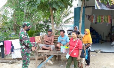 Babinsa Koramil 1413/03 Kapontori Lakukan Sosialisasi Program Vaksinasi Covid-19 di Desa Tuangila