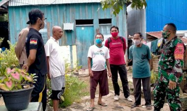 Babinsa Tomba Himbau Warga Binaannya Jaga Kamtibmas dan Kebersihan Lingkungan Dimasa Pandemi