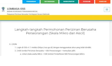 Cara Daftar UMKM Online di OSS