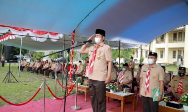 Bupati Buton Pimpin Upacara Peringatan Hari Pramuka ke 60