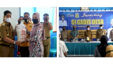 Salurkan Bantuan Beras, Bupati Buton Juga Launching Aplikasi Si Gadis Desa