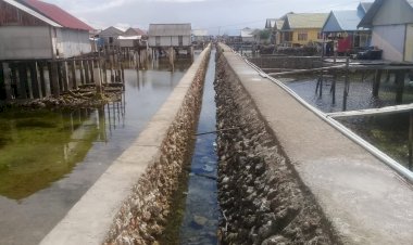 Pelebaran Jalan Poros Desa Bajo Bahari Hampir Rampung