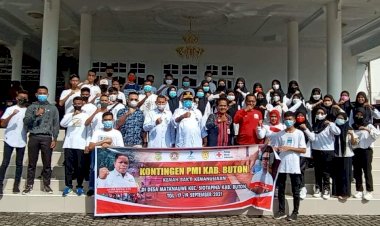 Kontingen Buton Dilepas Ikut Kemah Bakti Kemanusiaan PMI di Siotapina
