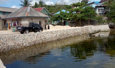 Pembangunan Talud di Desa Holimombo Rampung, Telan Anggaran Rp96 Juta Lebih