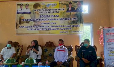 Disnaker Buton Gelar Sosialisasi Perlindungan PMI, Ini Harapan PJ Kades Kamelanta
