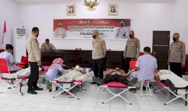 Jelang HUT Bhayangkara ke-76 Polres Buton Gelar Aksi Sosial Donor Darah