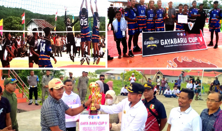 Taklukan Tuan Rumah, Tim Bola Voli Putra Desa Koholimombono Kembali Juarai Turnamen Gaya Baru CUP V