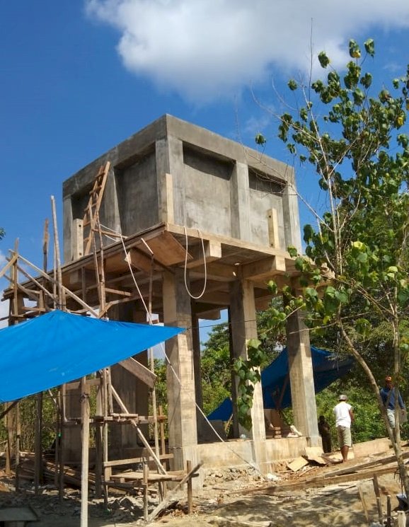 Pembangunan Bak Penampung Air Desa Banabungi Hampir Rampung