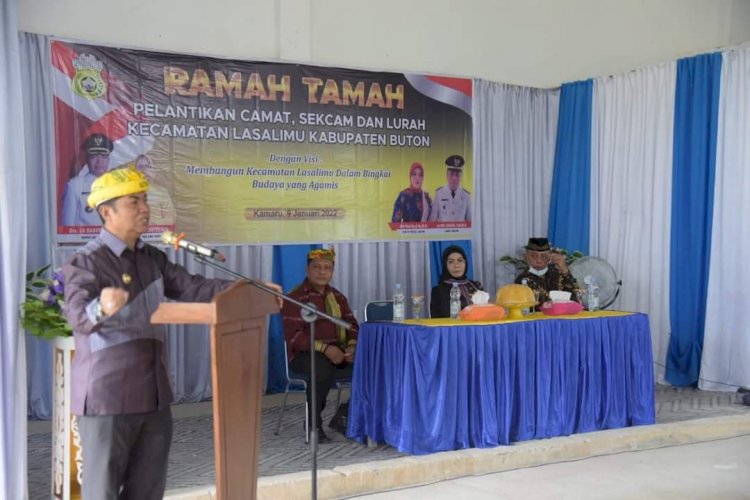 Hadiri Ramah Tamah, Bupati Buton Harap Camat, Sekcam Lasalimu dan Lurah Kamaru Pegang Teguh Amanah