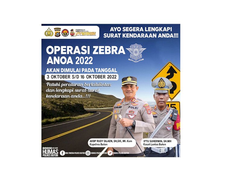 Lengkapi Surat Kendaraan Anda, Ada Operasi Zebra Anoa di Buton